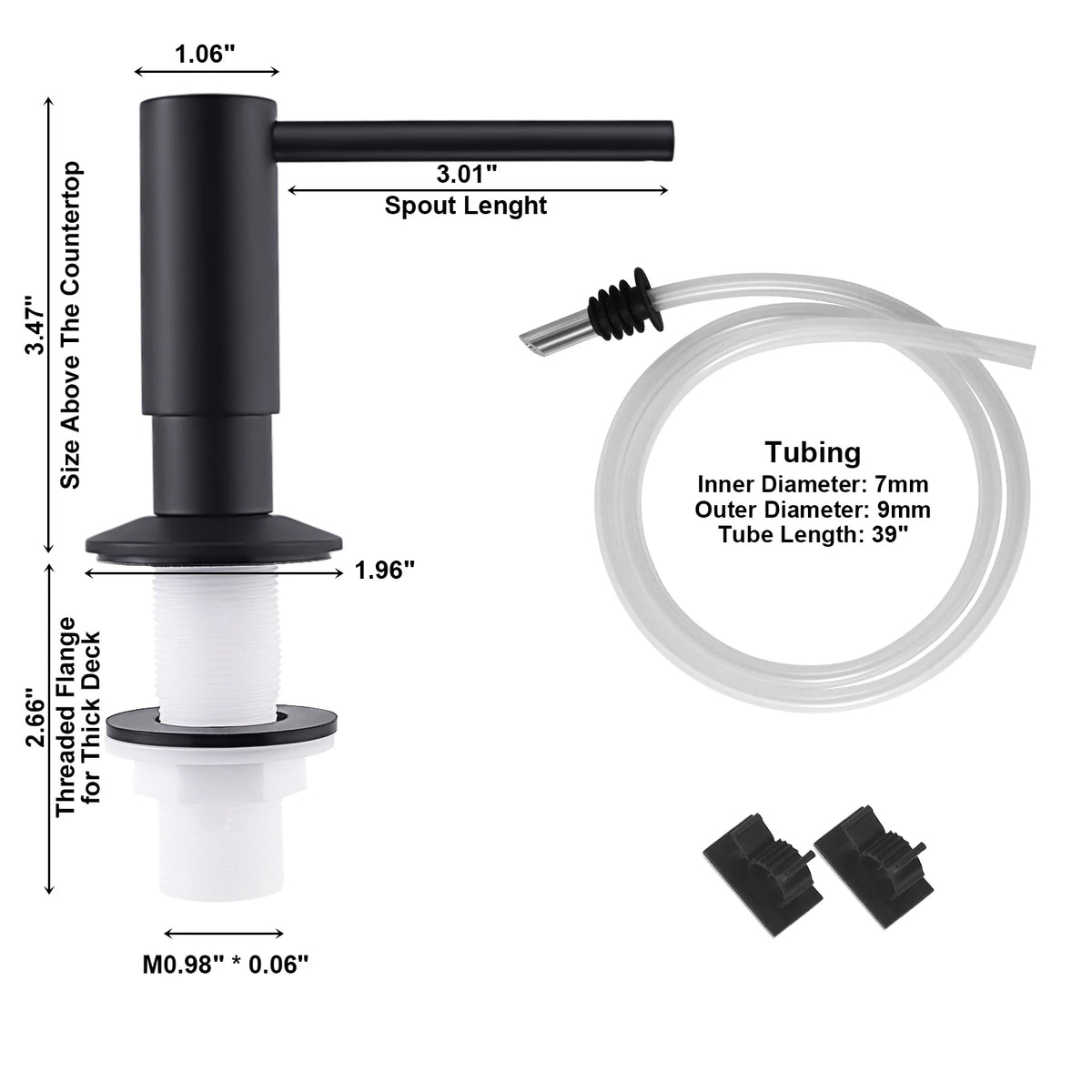Brass Pump Head Extension Tube Kit for Kitchen Bathroom