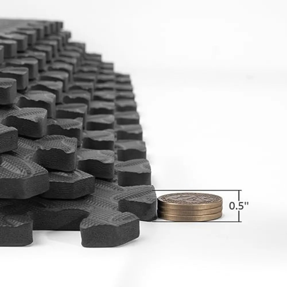 EVA Foam Puzzle Exercise Mats Thick Interlocking Tiles for Gym Flooring (12 Pack)