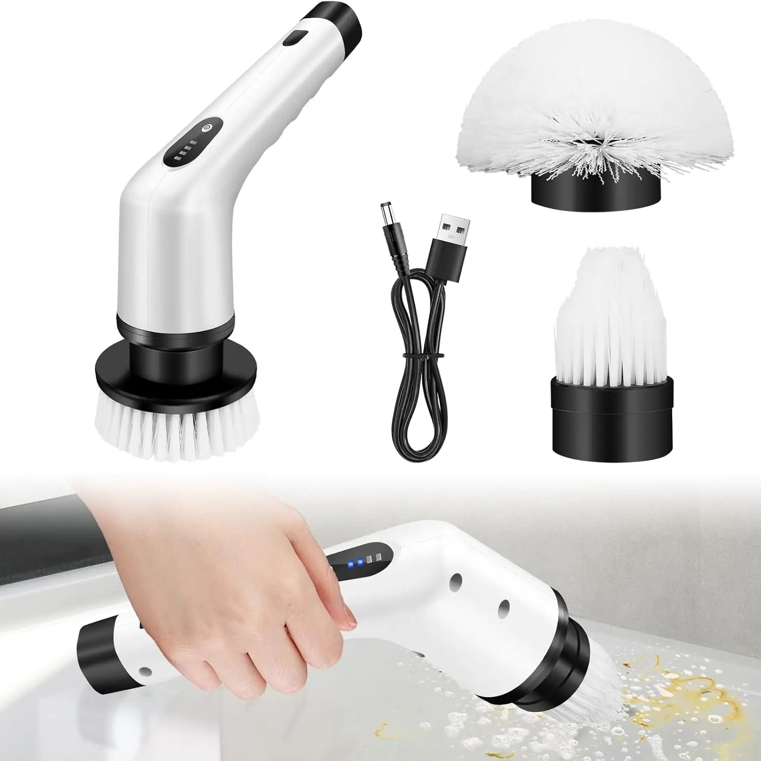 Handheld Electric Spin Scrubber for Cleaning Tool