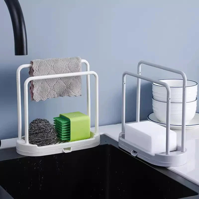 Multipurpose Detachable Sink Caddy Dishcloth Hanger (White)