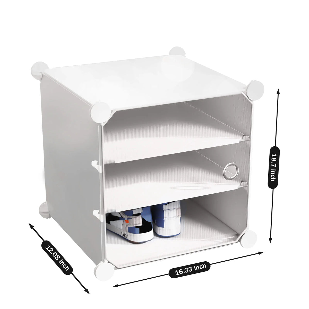 16PCS Stackable Shoe Rack Organizer – 96 Pair Large Shoe Storage Cabinet with Dividers