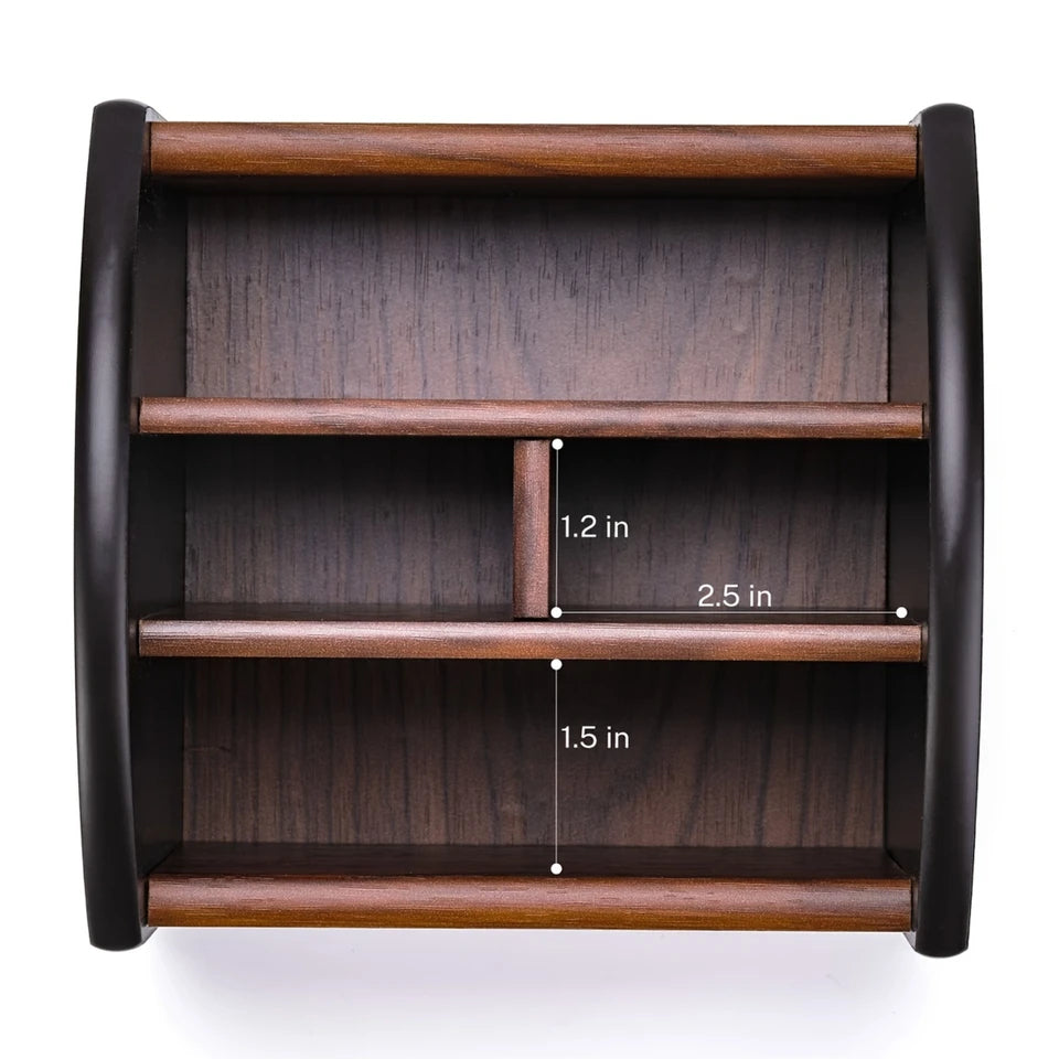 Wooden Desk Organizer with 4 Compartments