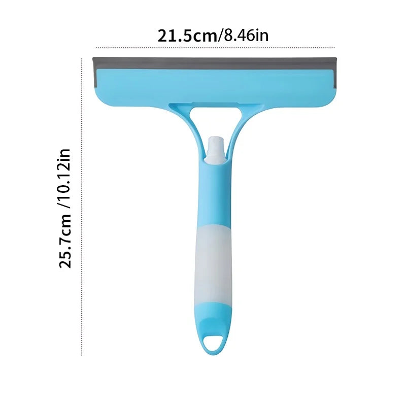 Handheld Blue Glass Wiper No-Streak Window Squeegee for Bathroom Mirrors