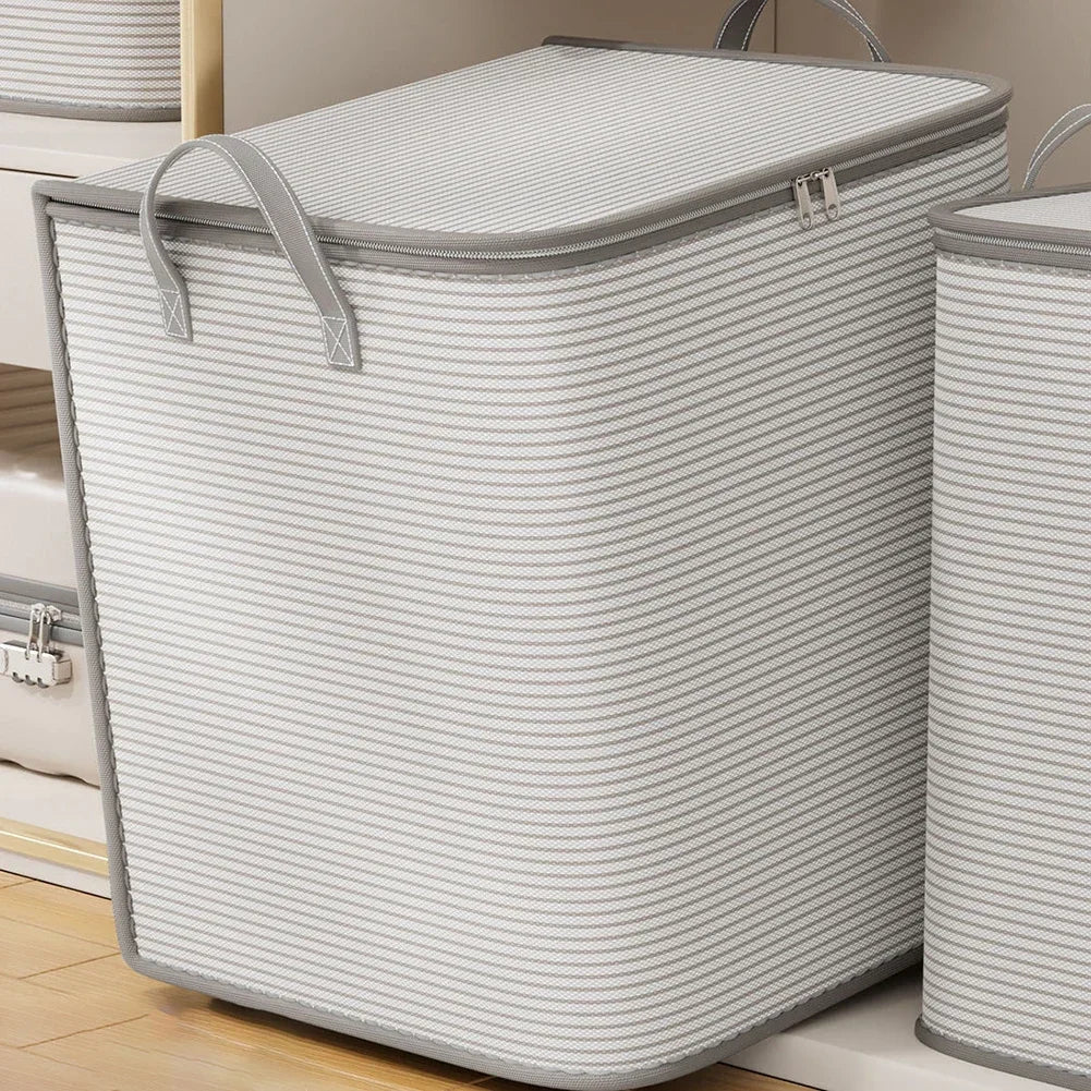 Extra Large Storage Bag Non-Woven Closet Clothes Organizer (Gray)