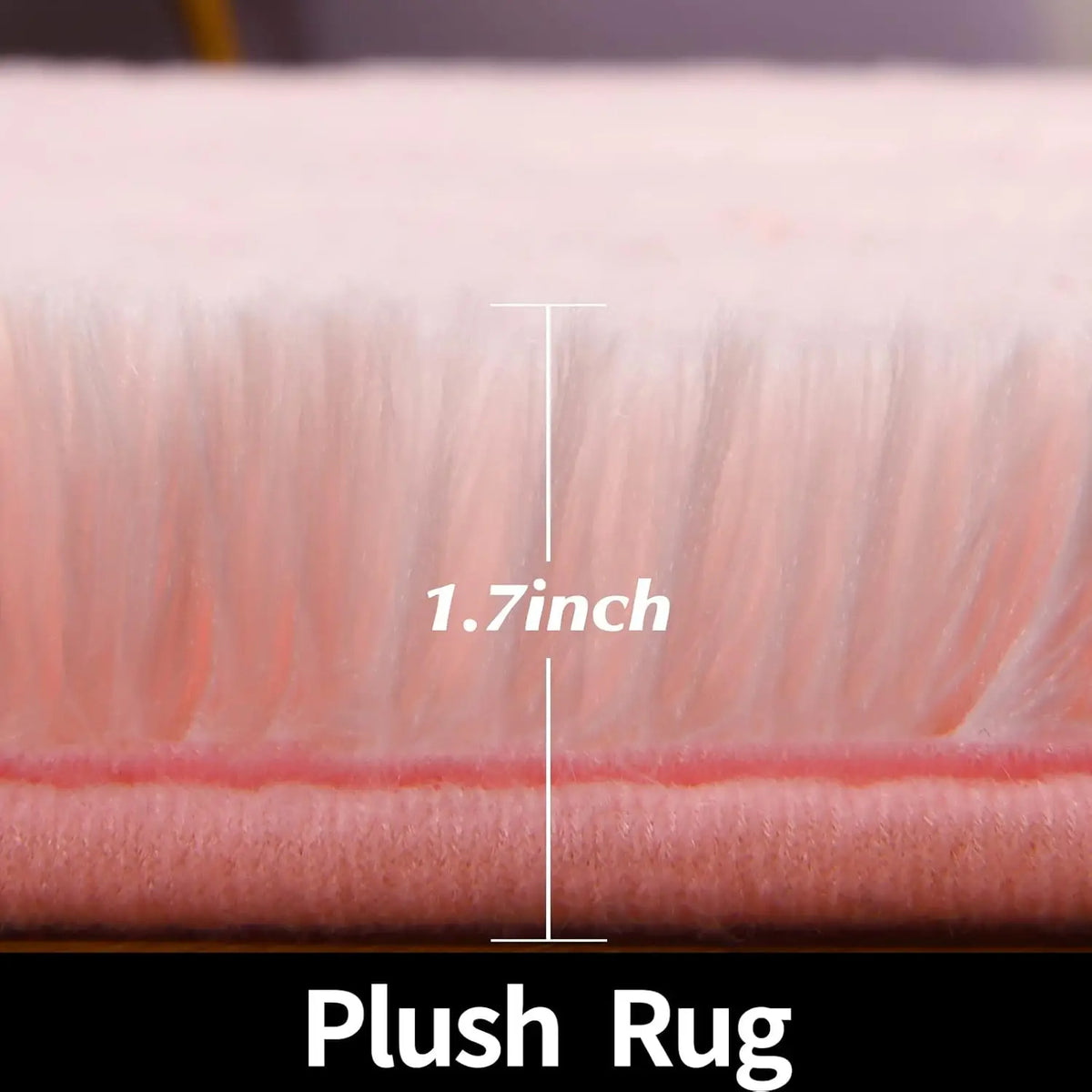Round Fluffy Area Rug Thick Plush for Living Room Bedroom (Pink)