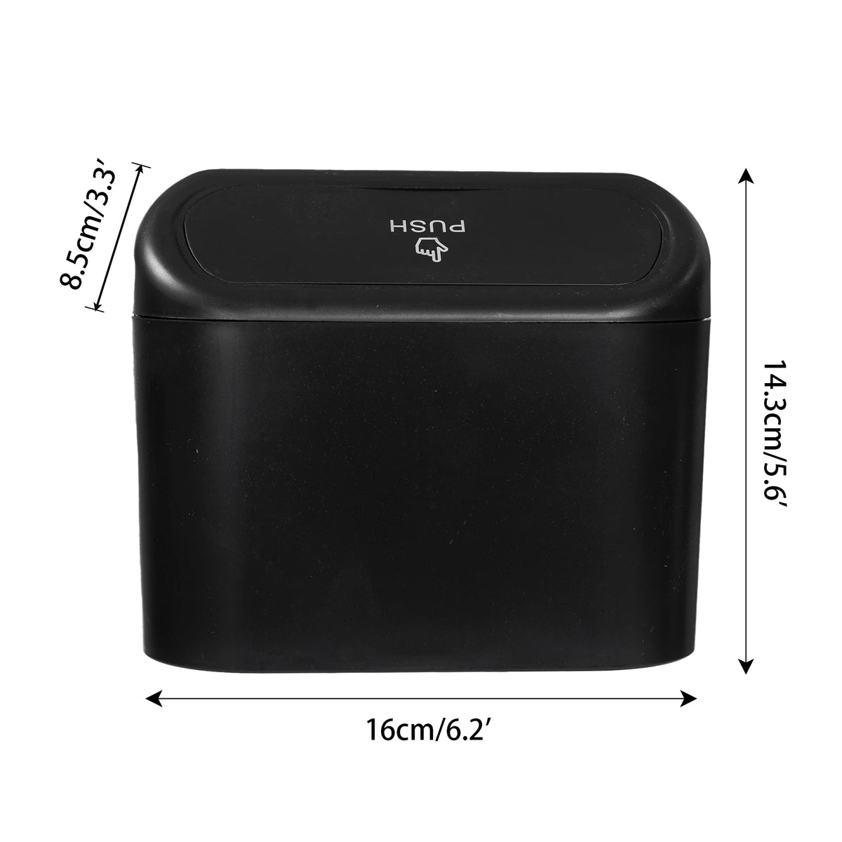 Mini Car Trash Can with Flip Lid Waterproof Hanging Garbage Bin