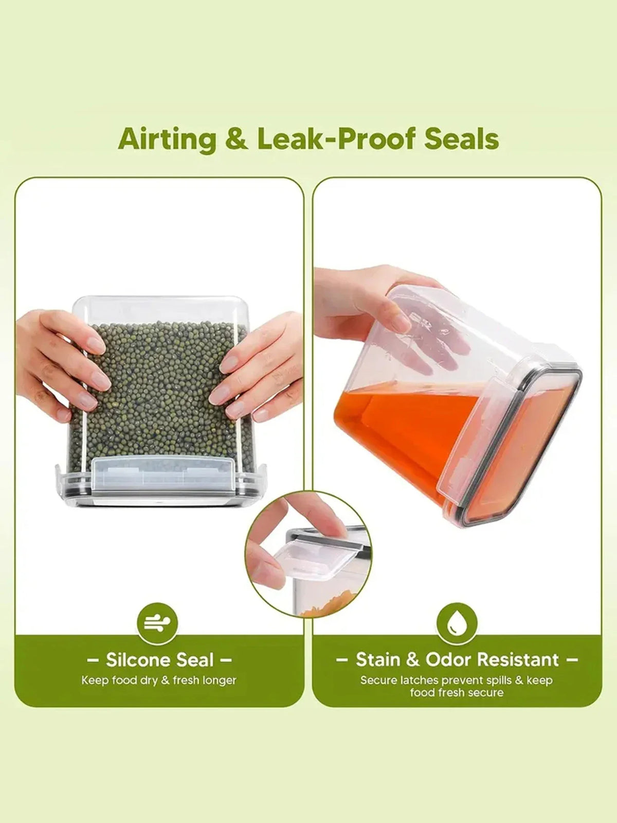 Airtight Food Storage Containers 2-Pack for Pantry