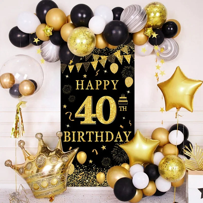 Birthday Flag Door 40th Hanging Banner Birthday Party Decorations