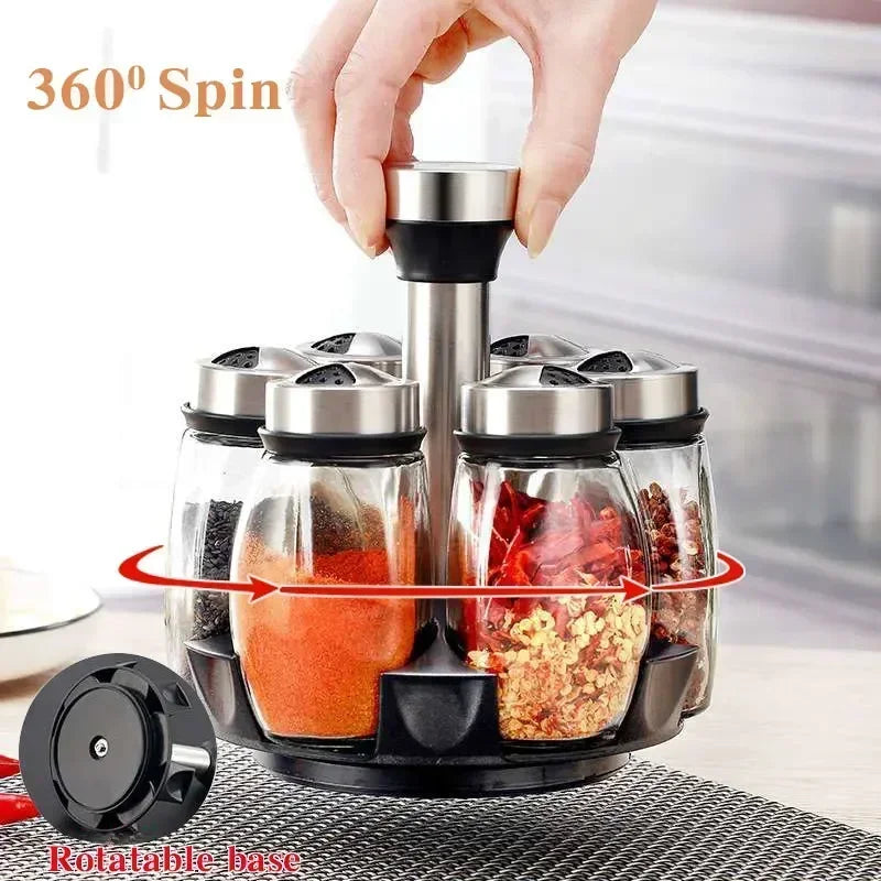 Elegant Salt &amp; Pepper Shaker Set Glass Spice Jar Seasoning Set
