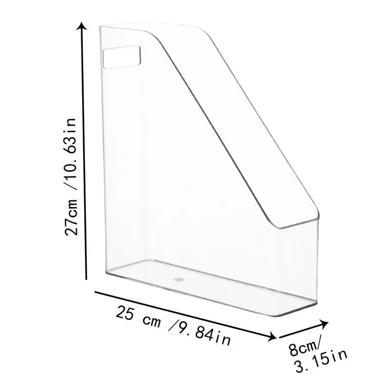 Clear Plastic Magazine File Holder Vertical Desk Organizer
