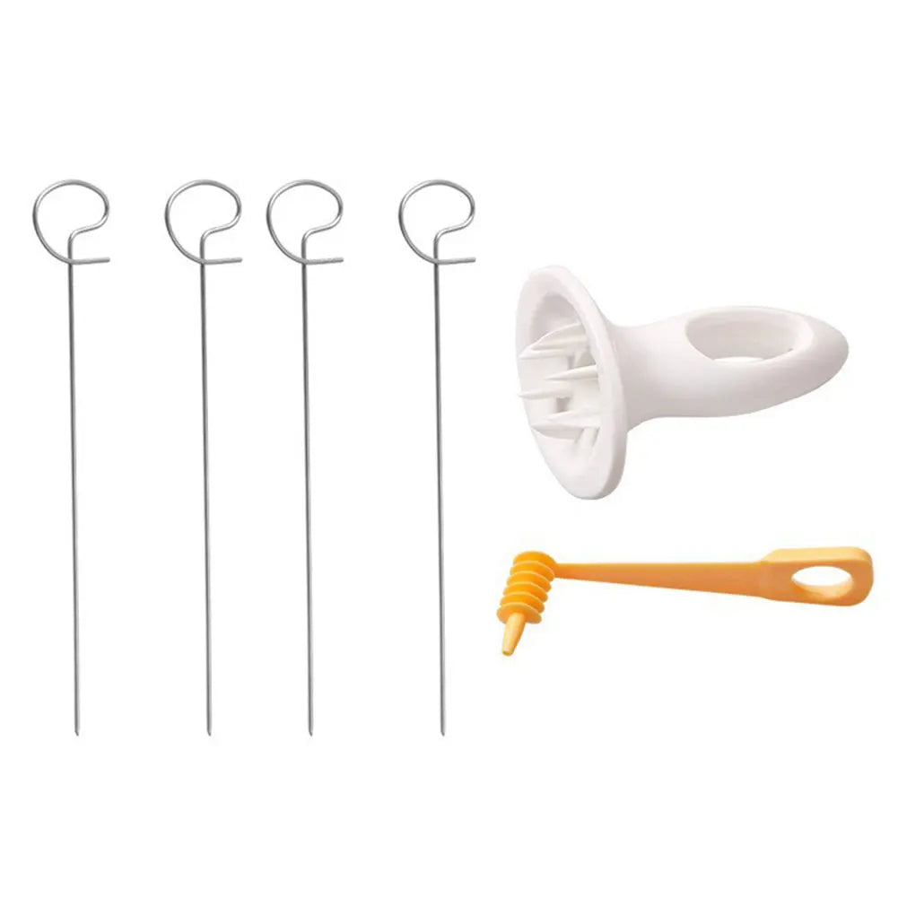 Spiral Potato Cutter with 4 Stainless Steel Sticks – Manual Twisted Potato Slicer