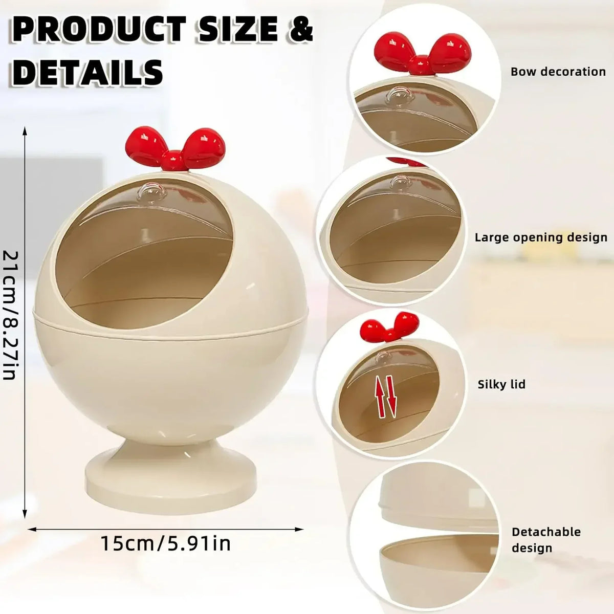 Dustproof Organizer Box for Hair Ties and Vanity Accessories