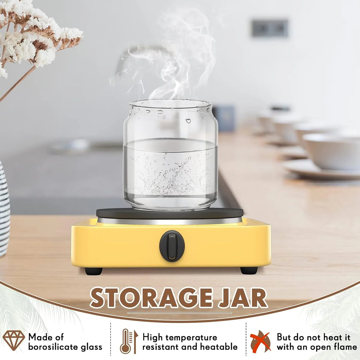 Glass Containers Canister Set 15.2 oz Airtight Food Storage Spice Jars (6 Pack)