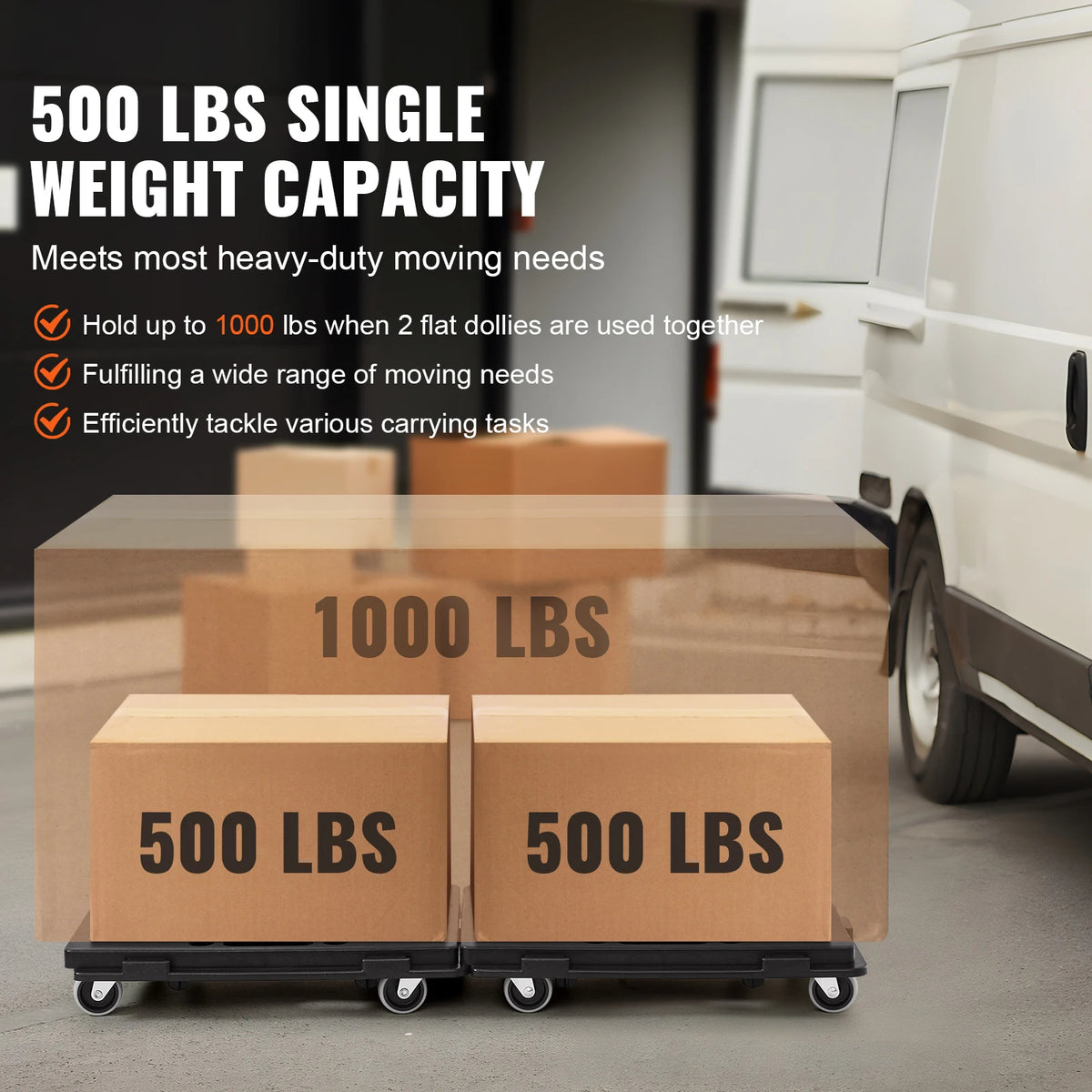 Furniture Mover Dolly 500 lb Capacity Pallet Trolley 2-Pack