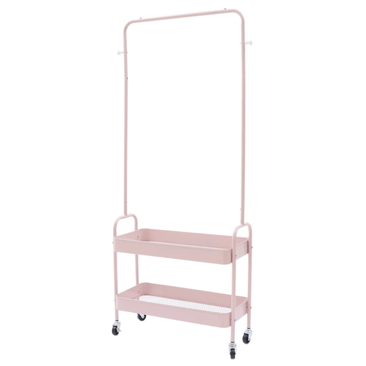 Carbon Steel Floor Standing Garment Rack 26&quot; Baskets with Wheels