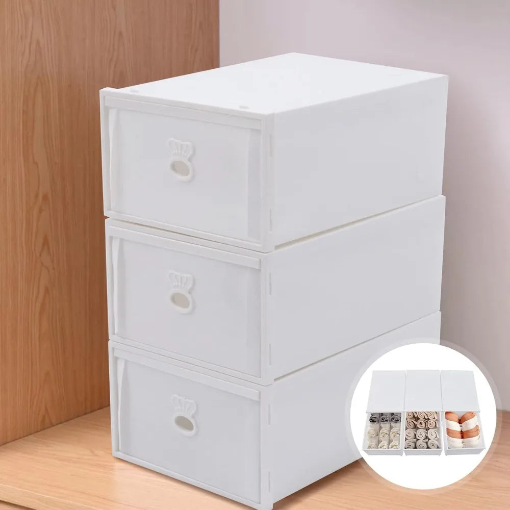 Stackable Drawer Organizers 3-Pack for Socks Underwear