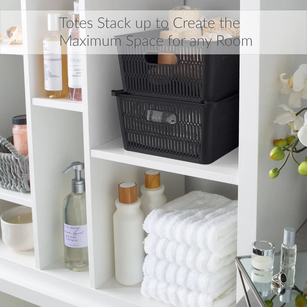 Stackable Organizing Bins with Comfort Handles – Modular Closet &amp; Pantry Storage