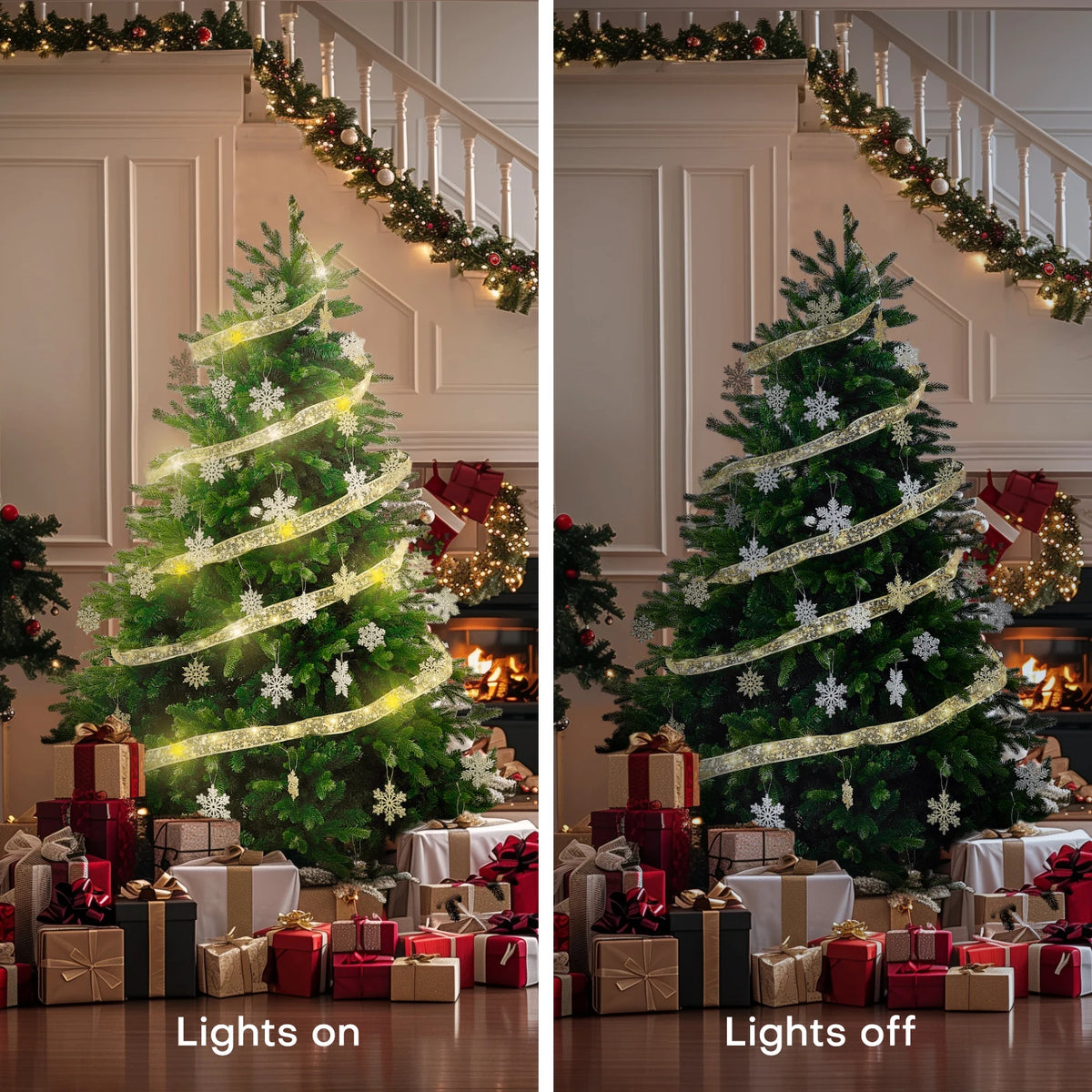 Christmas Tree Decoration Ribbon 100 LED String Lights 40ft