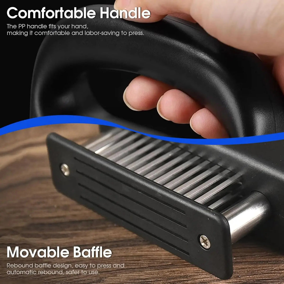 Handheld Meat Tenderizer, 48-Blade Stainless Steel Kitchen Tool