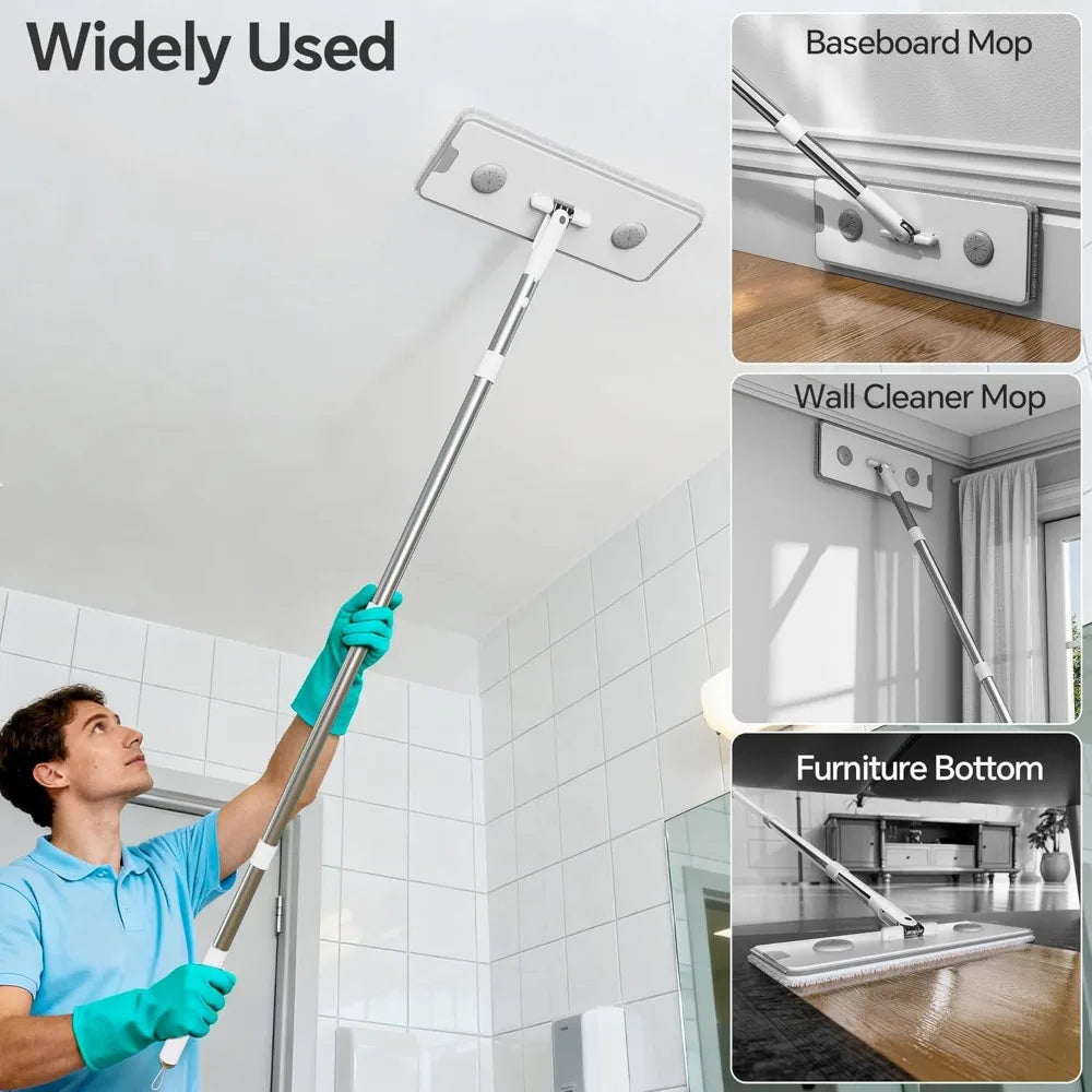 Large Mop and Bucket Set Adjustable 74" Handle