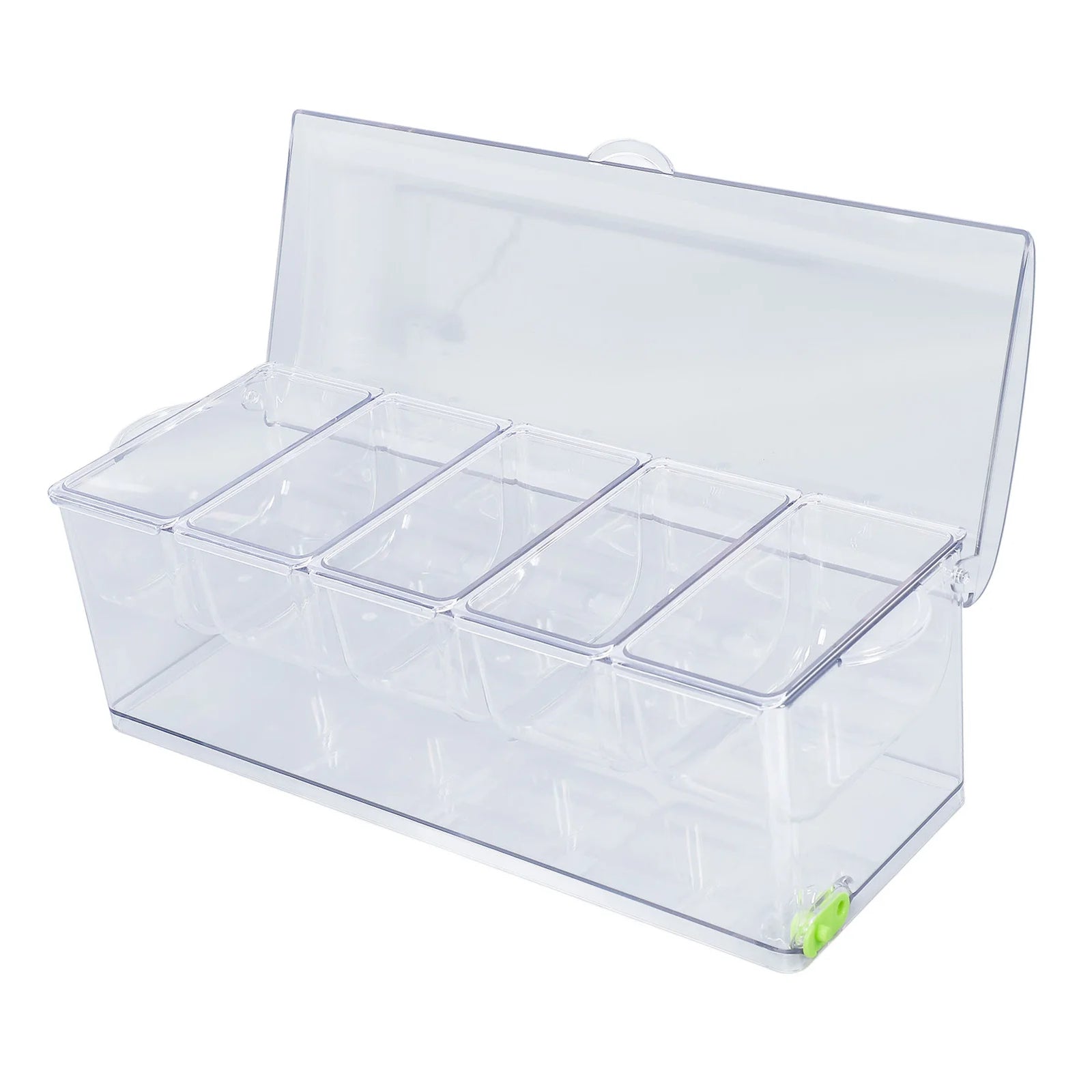 Clear Glass Pantry Spice Organization Jars 5-Compartment with Lids
