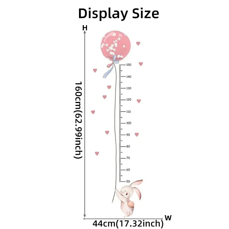 Cartoon Cute Balloon Height Measurement 2Pcs Wall Stickers