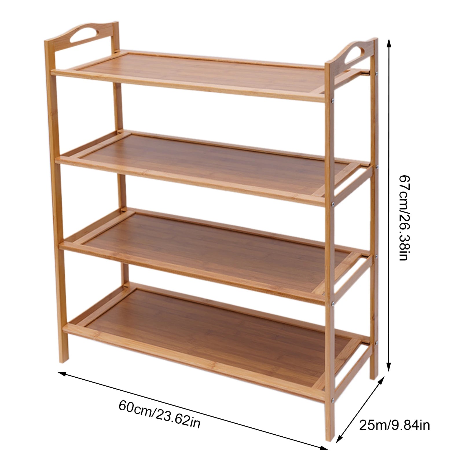 Wooden 4 Tier Shoe Rack Organizer Display Holder