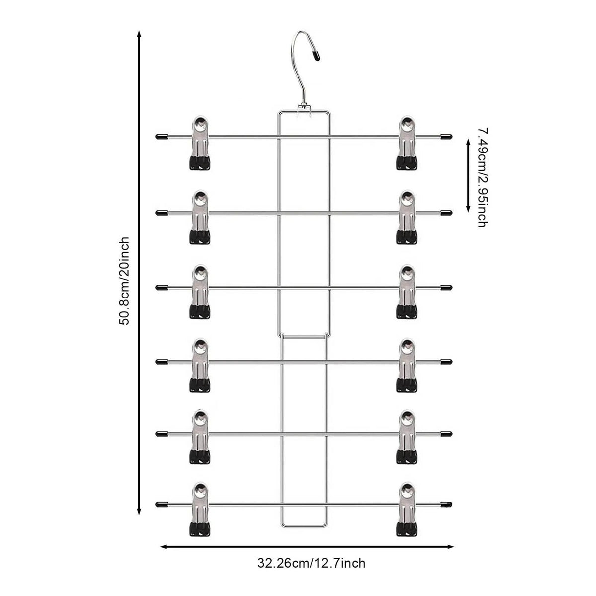 Multilayer Metal Folding Pants Skirt Rack Space-Saving Hanger for Closets
