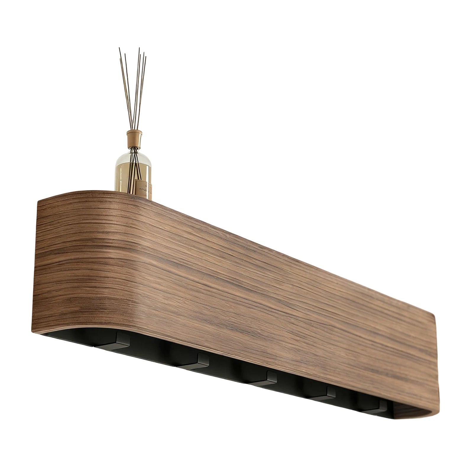 Wooden Texture Wall Shelf Hangers & Hooks (Walnut)