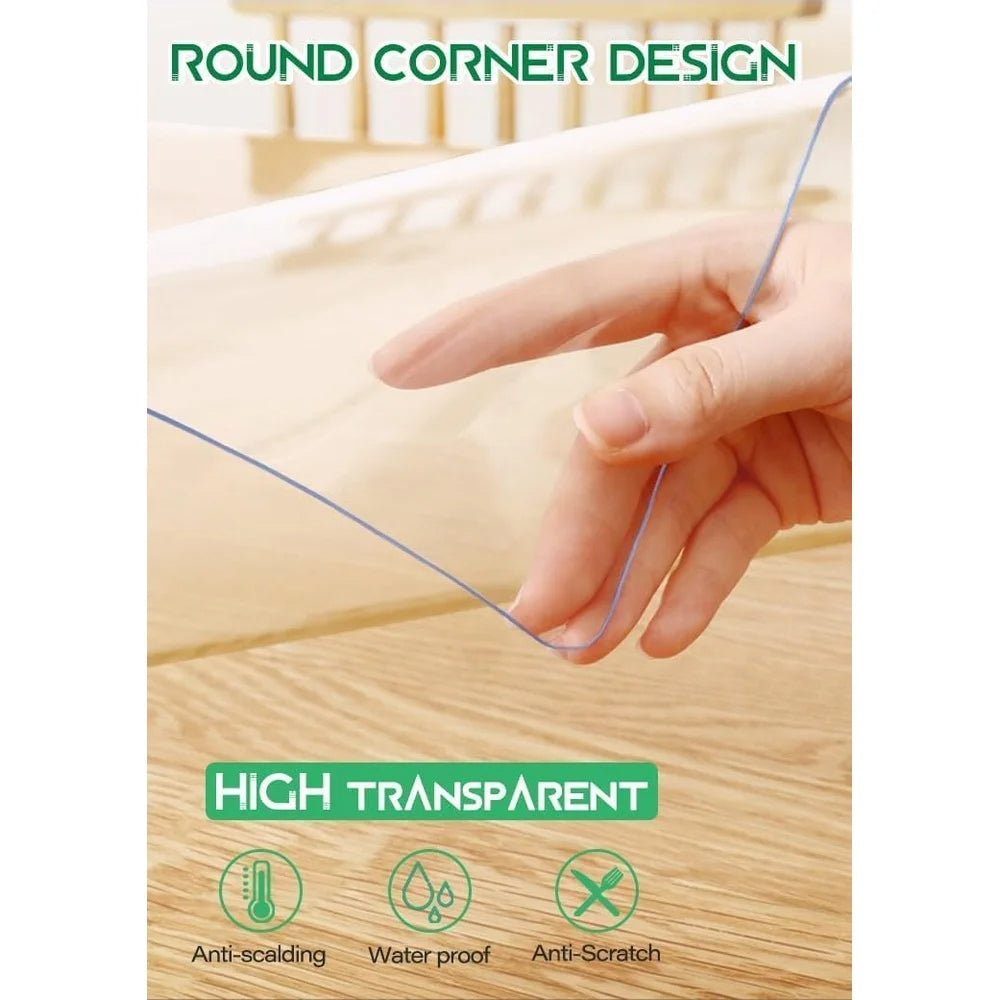 Clear Table Protector Mat 1.5mm Thick PVC Desk Pad Waterproof Tablecloth