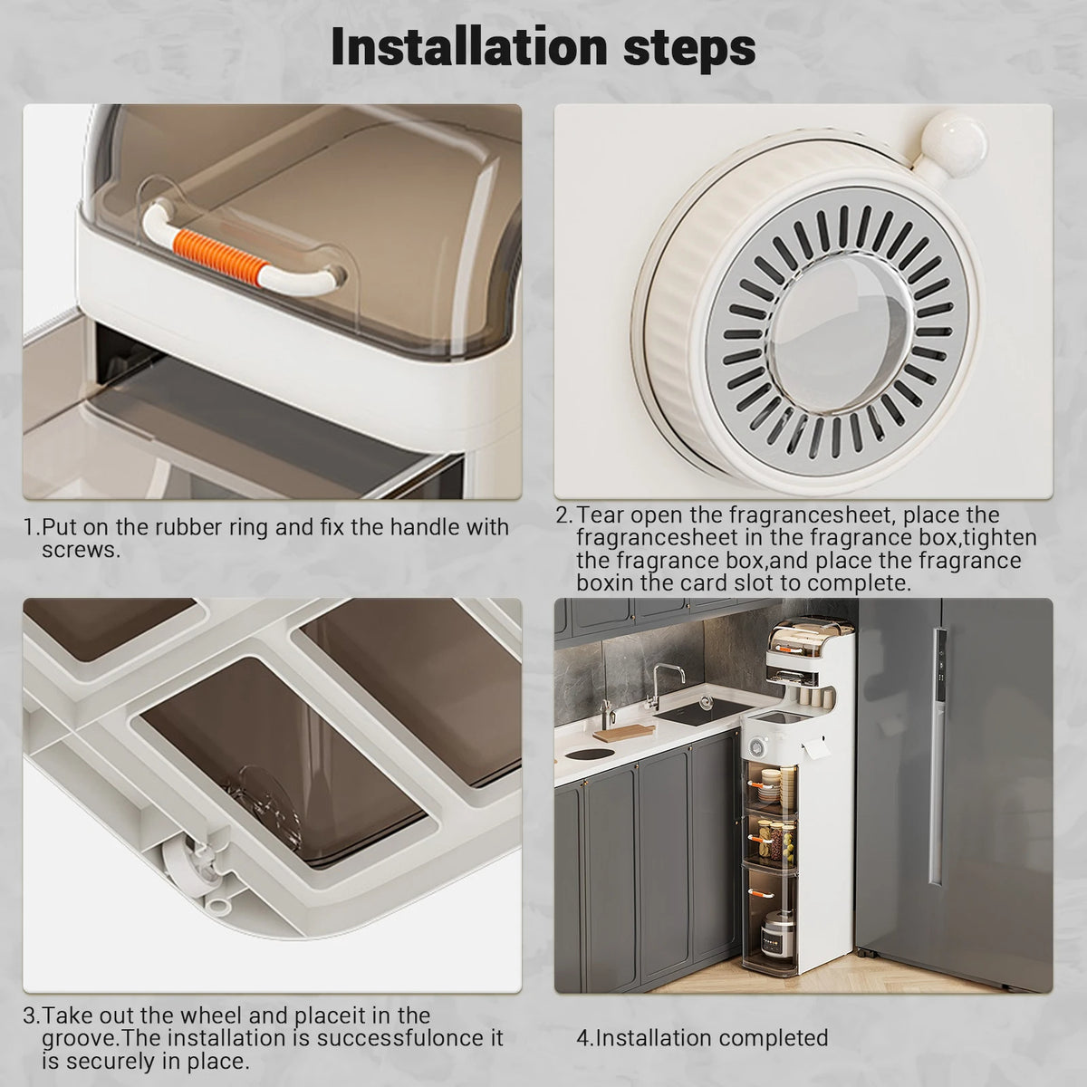 Multifunctional Slim Storage Tower for Bathroom Kitchen (White)