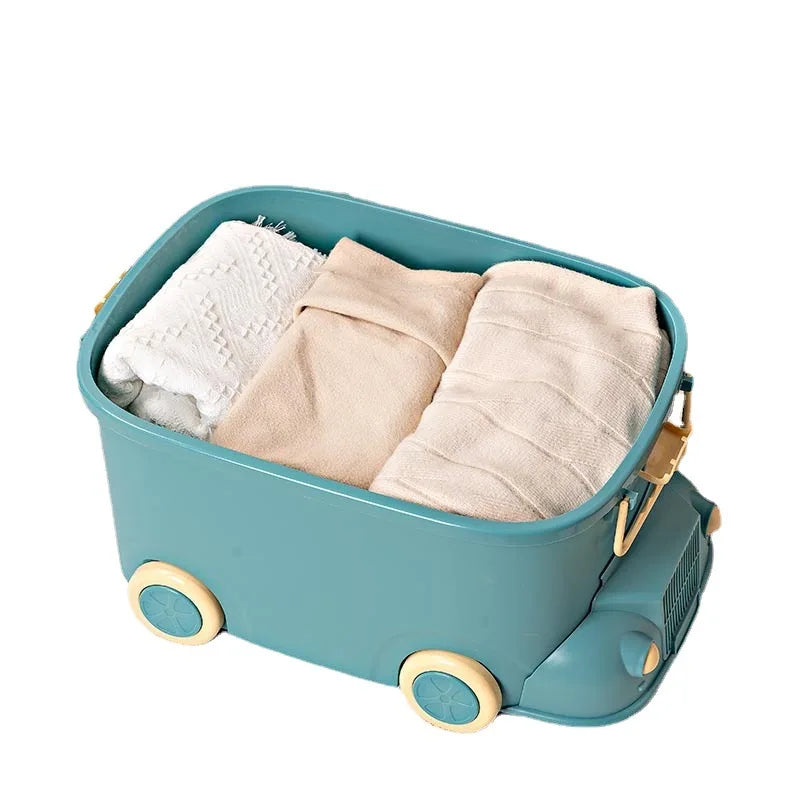 Building Block Storage Box with Locking Lid – Stackable Toy Organizer for Kids (Green)