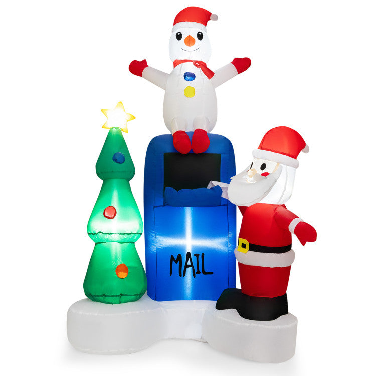 Inflatable 6 Feet Lighted Christmas Inflatable Mailbox Santa Claus Snowman Christmas Tree