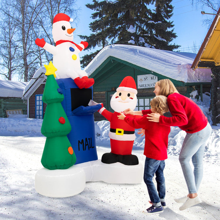 Inflatable 6 Feet Lighted Christmas Inflatable Mailbox Santa Claus Snowman Christmas Tree