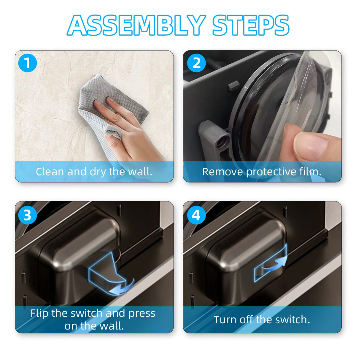 Suction Cup Bathroom Shelf Organizer Cargo Storage Caddy with 4 Hooks and Integrated Towel Bar (Gray)