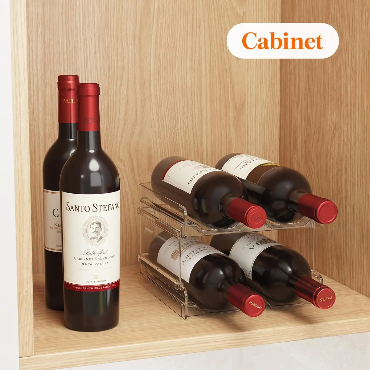 Plastic Stackable Wine Rack for Refrigerator – Clear Water Bottle Organizer