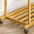 Bamboo Double Clothes Rack with Wheels and Shelves