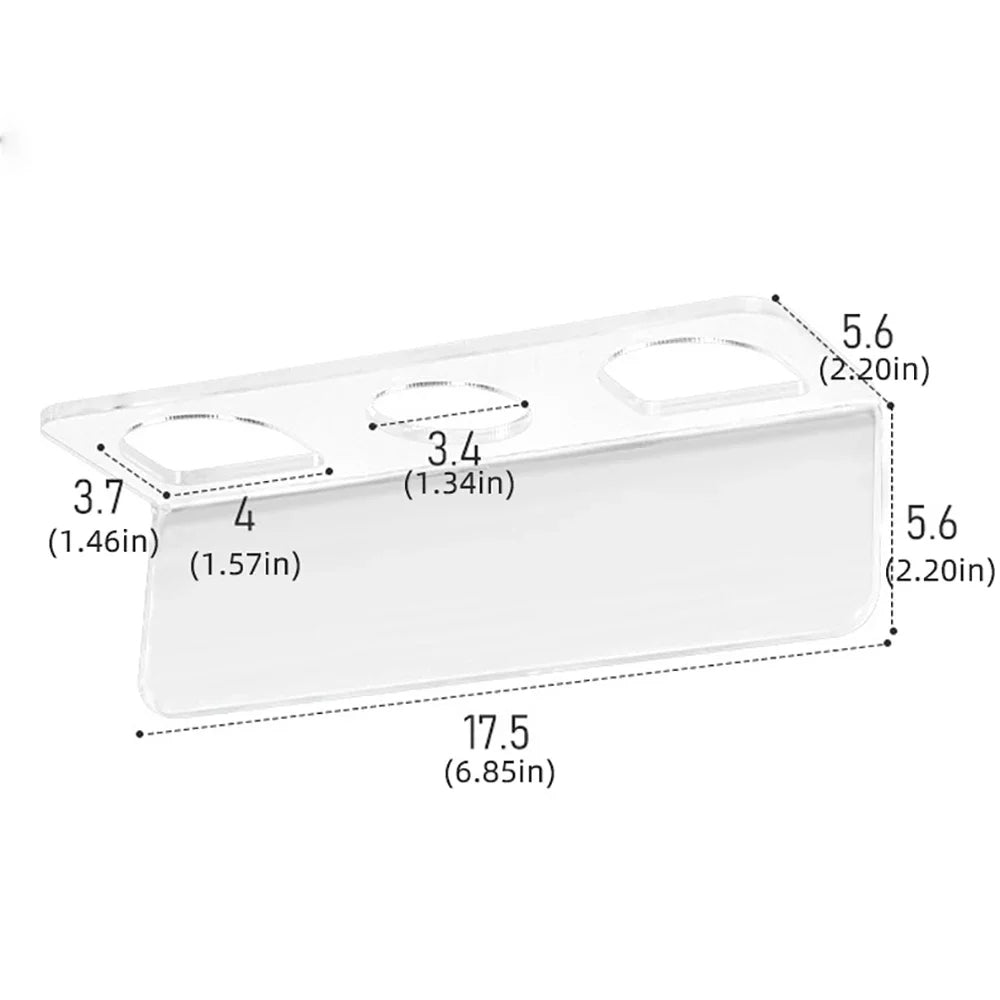 Acrylic Wall-Mounted Comb Hair Brush Holder