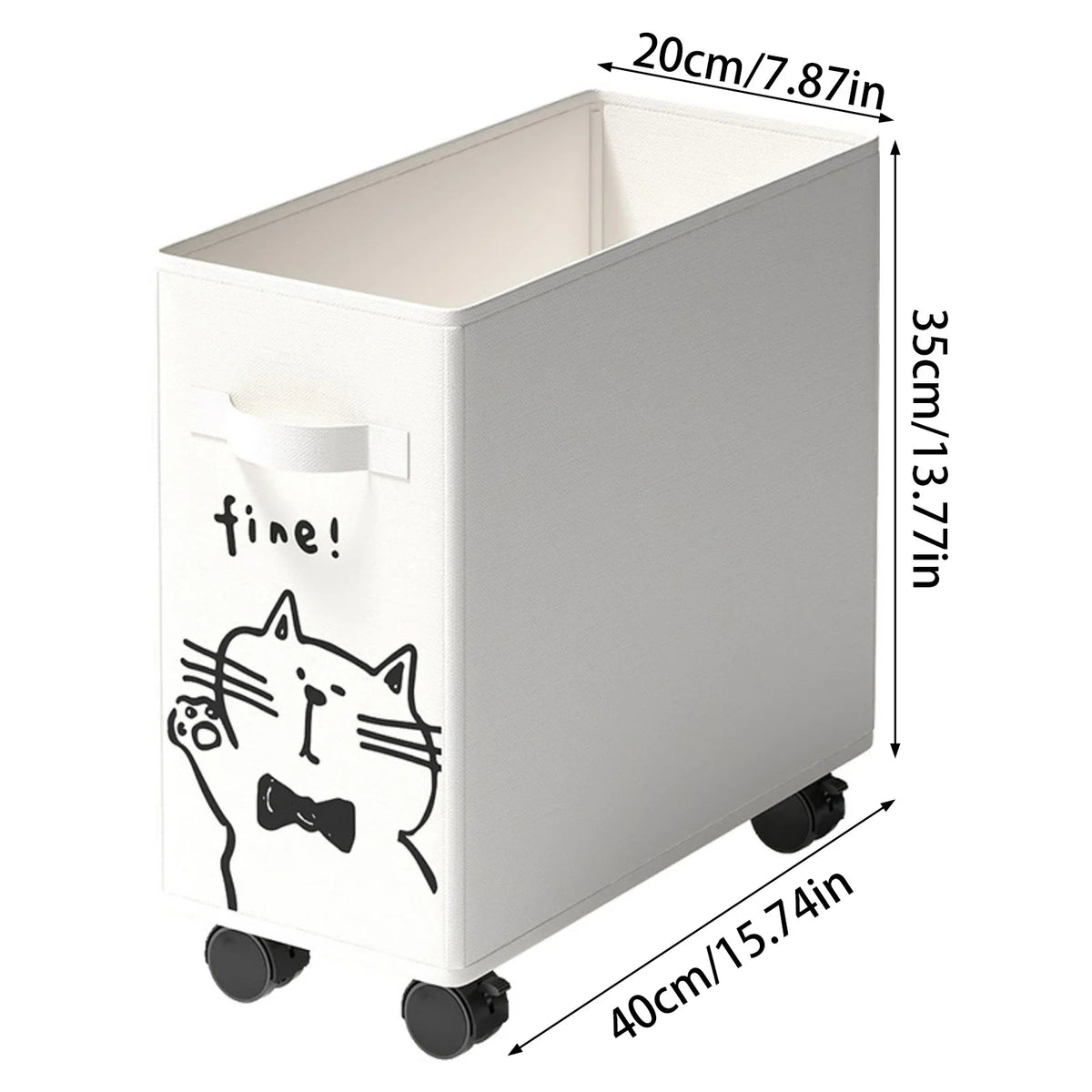 Foldable Multipurpose Organizer Cart with Wheels (Cream White)