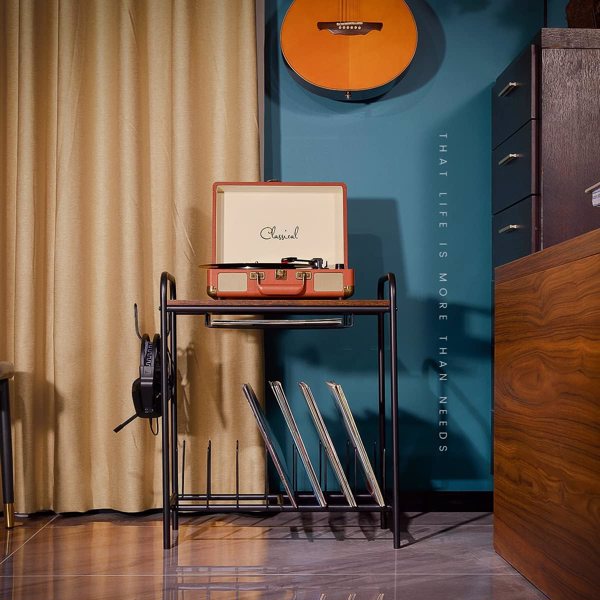 Vinyl Record Player Stand with Storage