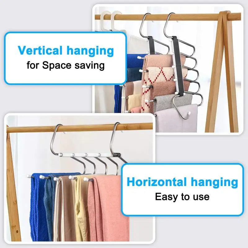 Multifunctional Foldable Clothes Organizer Folding Pants Hanger (White)