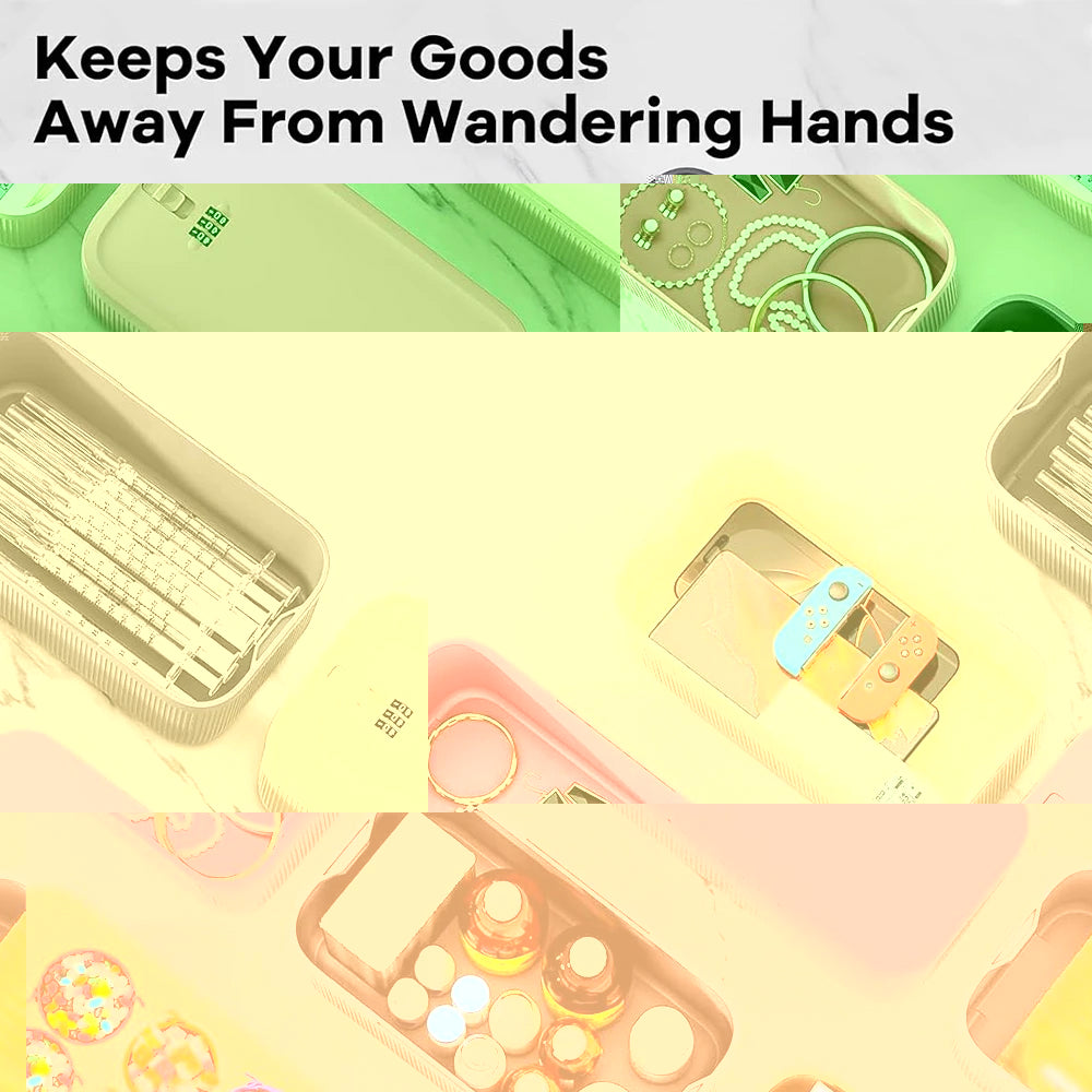 Lockable Storage Box for Office Home School Food Medicine (Deep Blue)