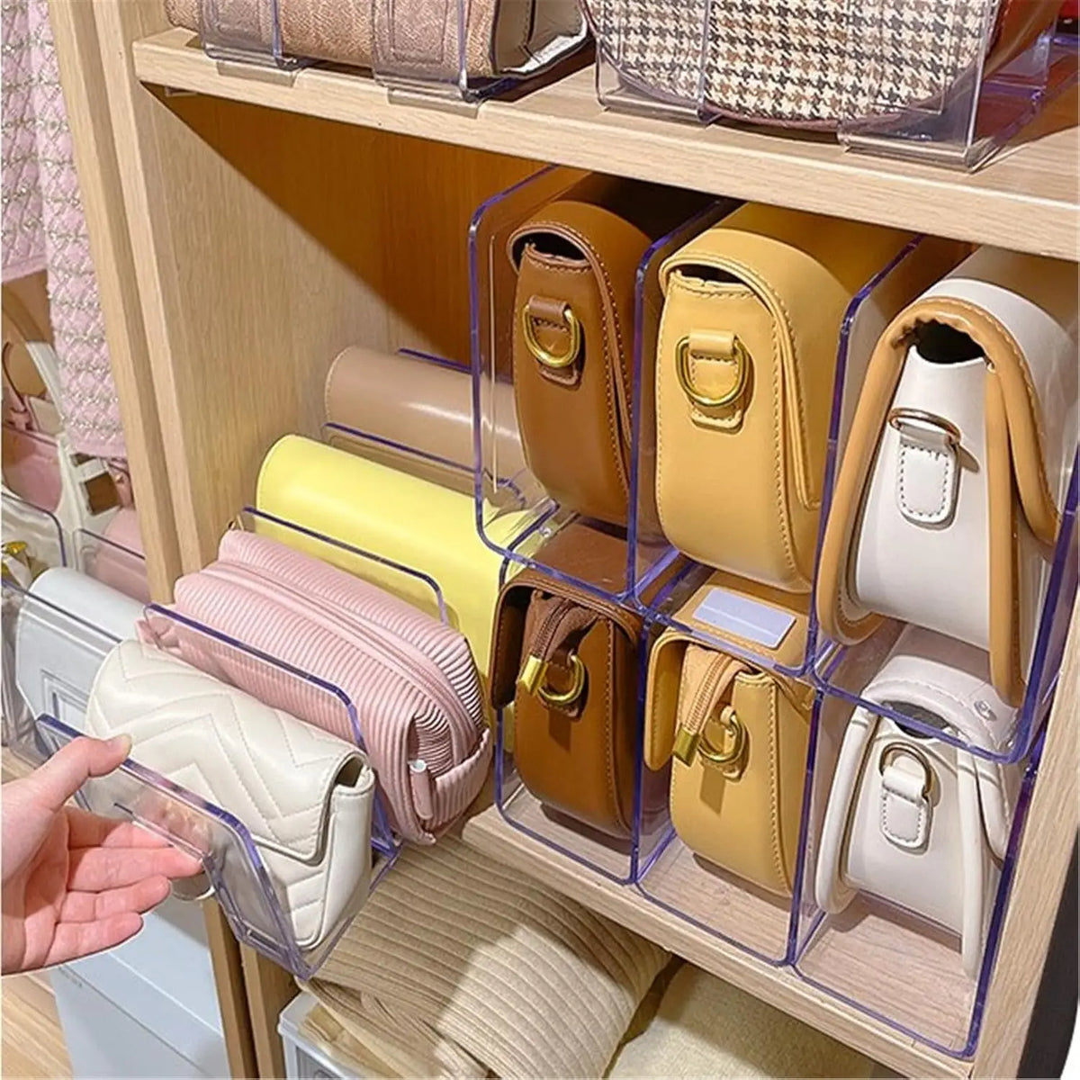 Clear Acrylic Desk Organizer 2-Pack for File Purse Handbag Divider