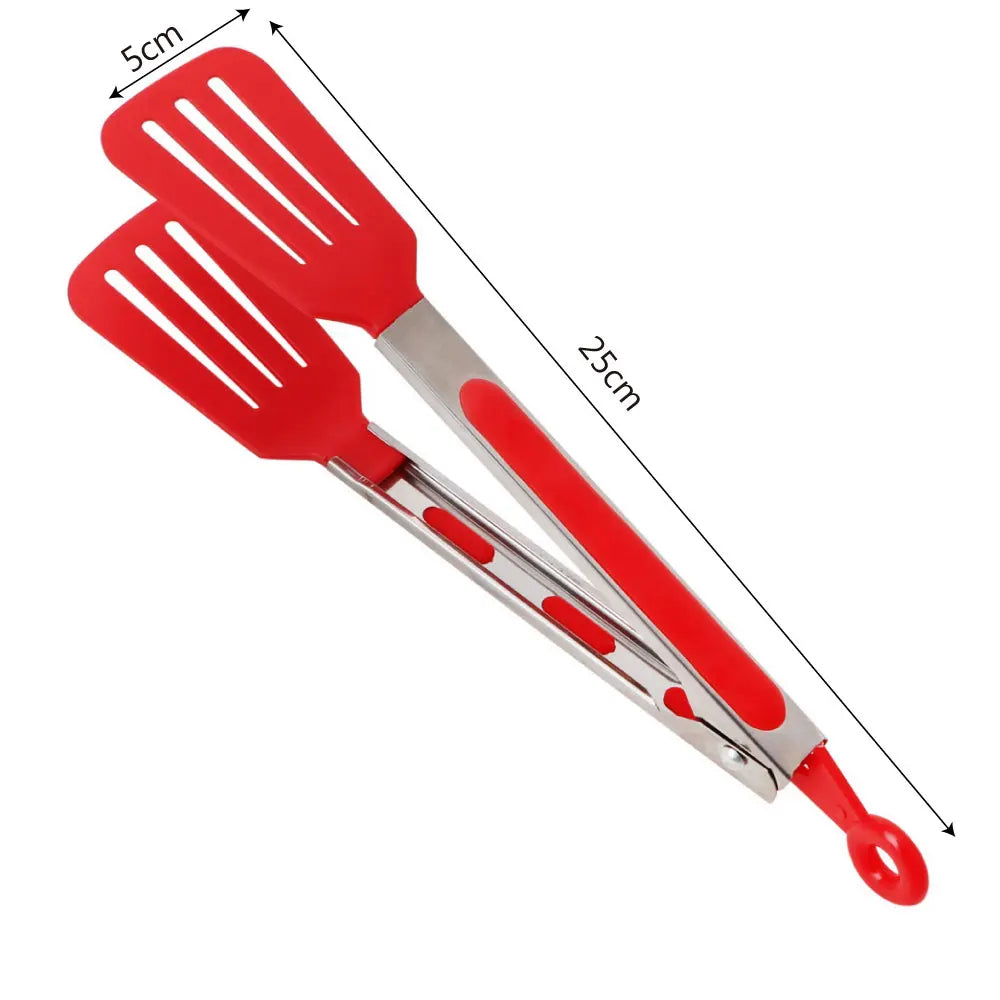 Kitchen Utensil Tong with Ergonomic Handle (Red)