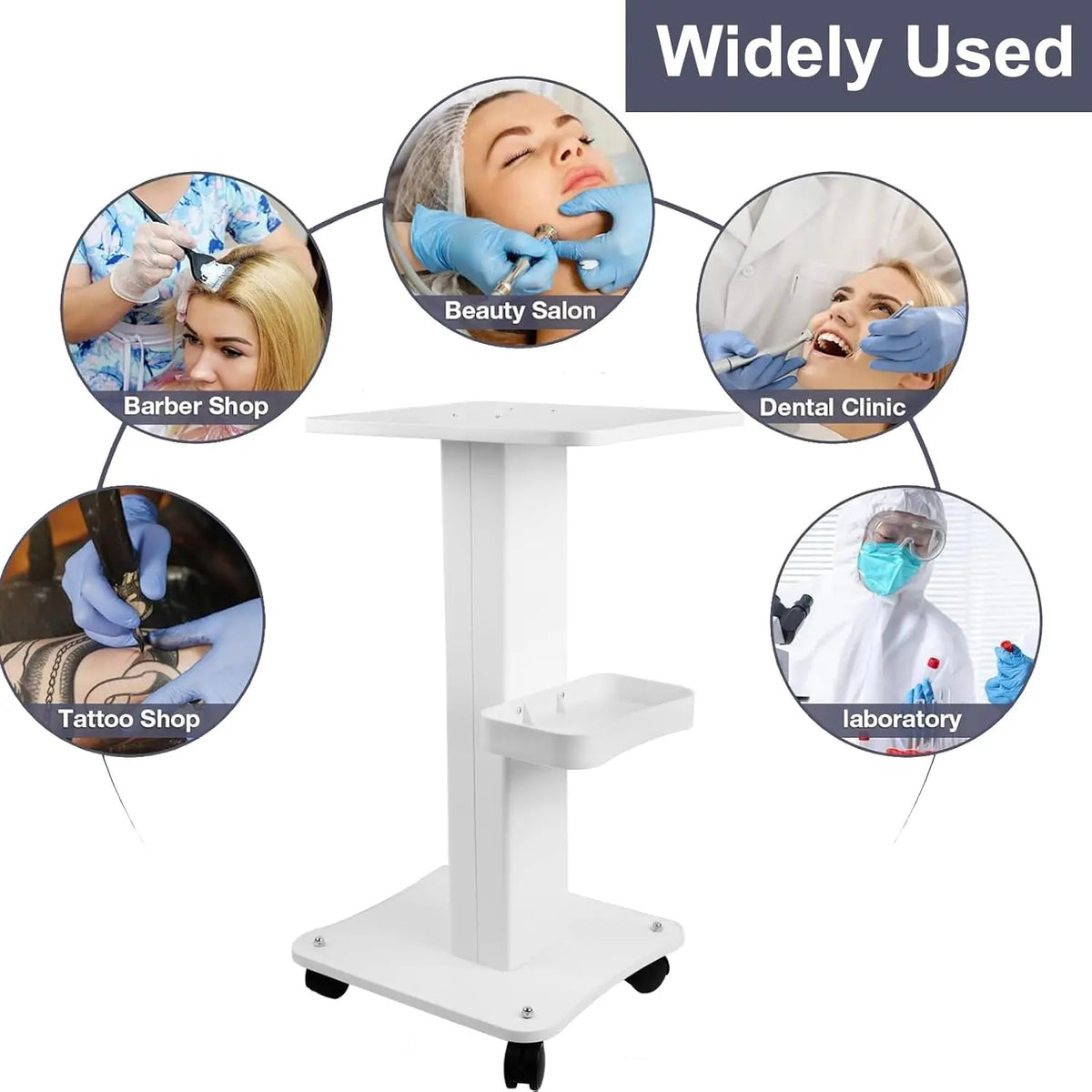 Beauty Salon Trolley Cart 3-Tier Rolling Cart with Wheels