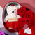 Bear Soap Rose Love Gift Box Romantic Valentines Day (Red)