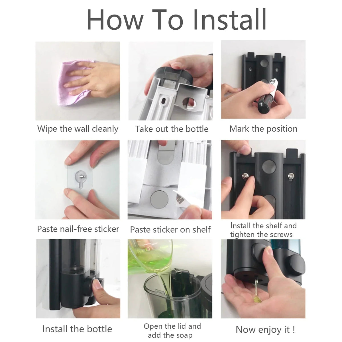 Manual Wall Mounted Soap Dispenser 600mL