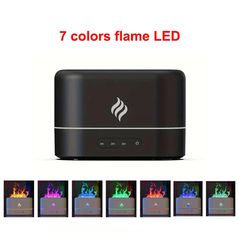 7 Colors Fire Flame Room Humidifier (Black)