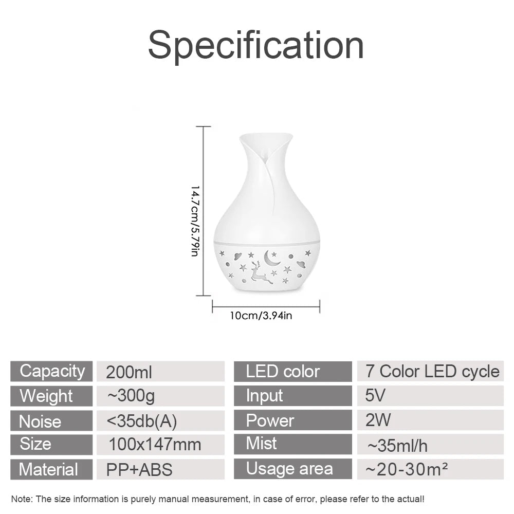 Ultrasonic Cool Mist Humidifier with Essential Oil Diffuser &amp; LED Light