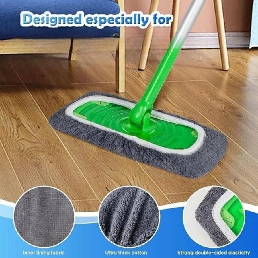 Reusable Microfiber Mop Cloths 7-Pack Washable Mop Pads (Grey)
